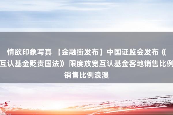 情欲印象写真 【金融街发布】中国证监会发布《香港互认基金贬责国法》 限度放宽互认基金客地销售比例浪漫