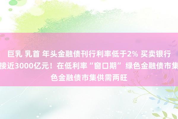 巨乳 乳首 年头金融债刊行利率低于2% 买卖银行募资限制接近3000亿元！在低利率“窗口期” 绿色金融债市集供需两旺