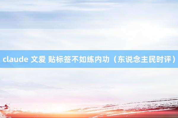 claude 文爱 贴标签不如练内功（东说念主民时评）